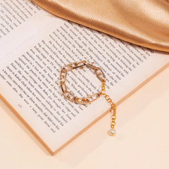 Pearl & Chain Duo Bracelet Set