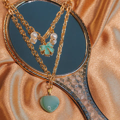 Luxe Mint Bloom Pearl Necklace