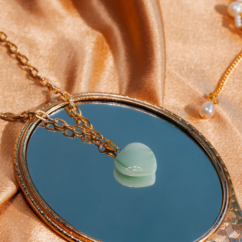 Luxe Mint Bloom Pearl Necklace