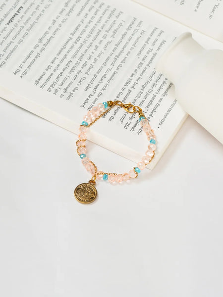 Crystal Coin Charm Bracelet