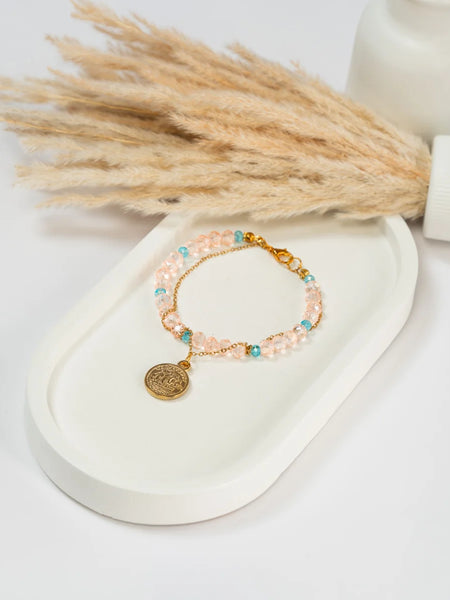 Crystal Coin Charm Bracelet
