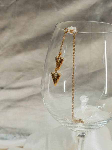 Golden Heartfall Pearl Necklace