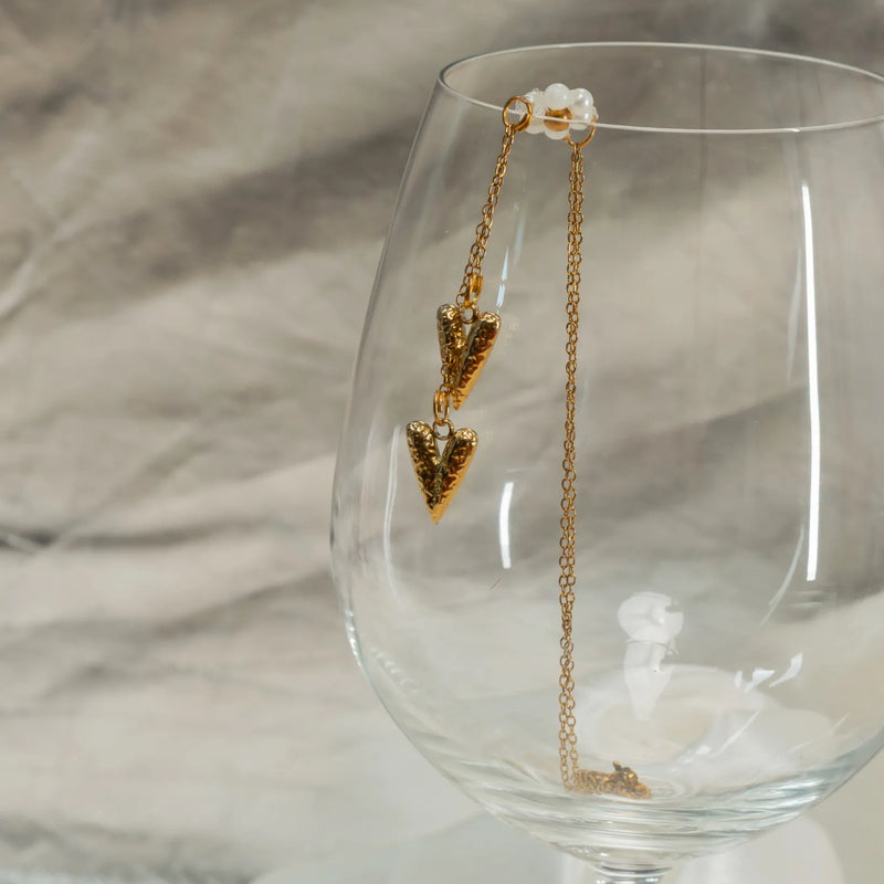Golden Heartfall Pearl Necklace