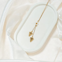 Golden Heartfall Pearl Necklace
