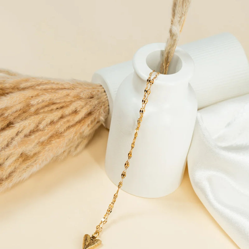 Golden Leaf Heart Necklace