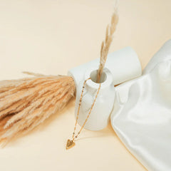 Golden Leaf Heart Necklace