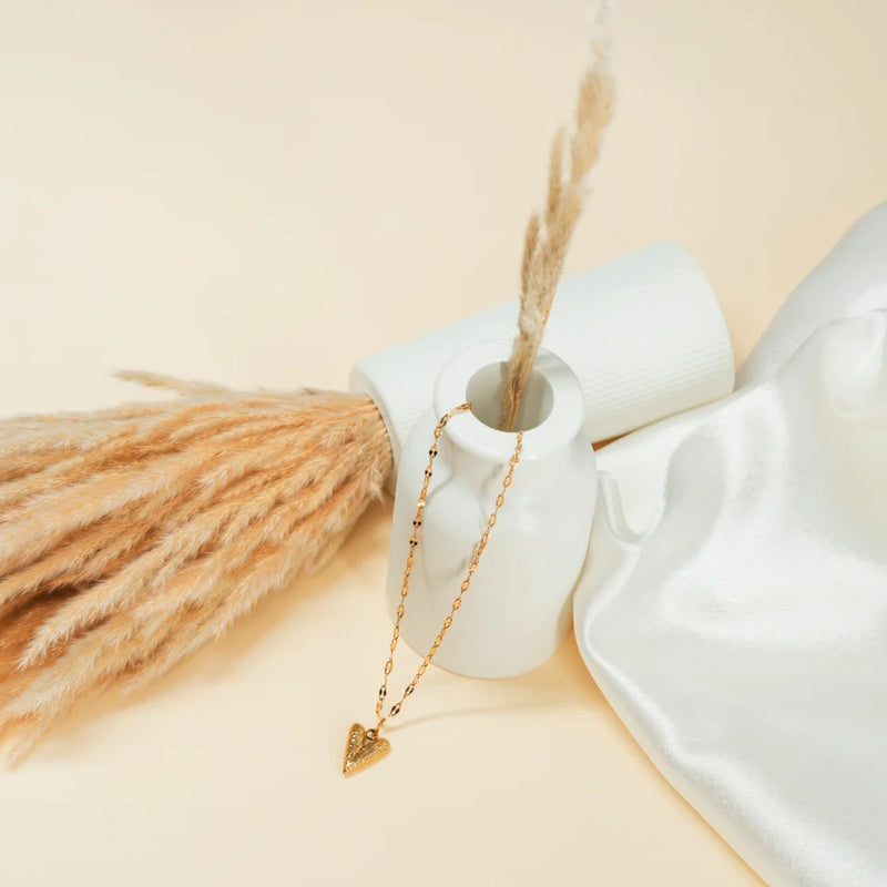 Golden Leaf Heart Necklace