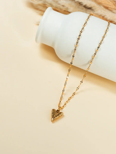 Golden Leaf Heart Necklace