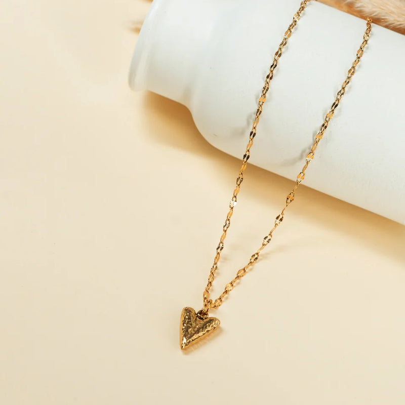 Golden Leaf Heart Necklace