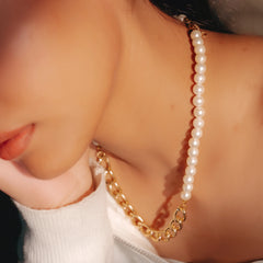 Luxe Pearl Chain Duo Necklace