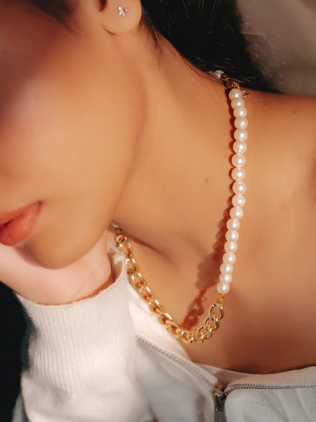 Luxe Pearl Chain Duo Necklace