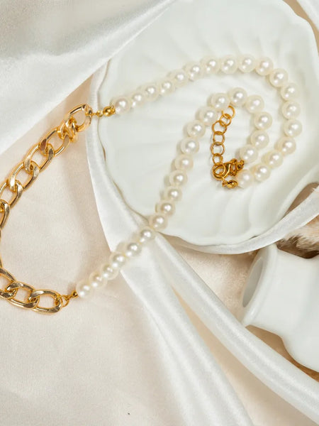 Luxe Pearl Chain Duo Necklace
