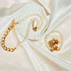 Luxe Pearl Chain Duo Necklace