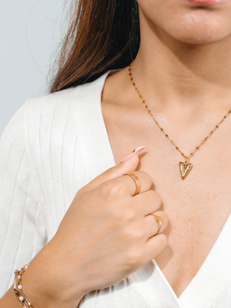 Golden Leaf Heart Necklace