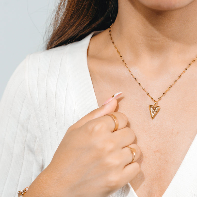 Golden Leaf Heart Necklace