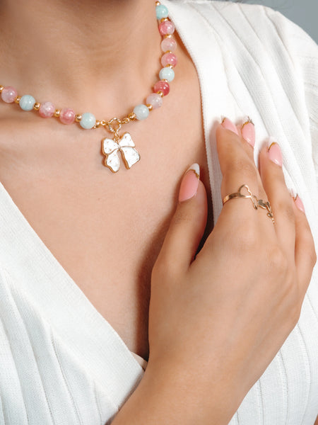 Pastel Bow Charm Necklace