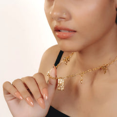 Golden Sunburst Charm Necklace