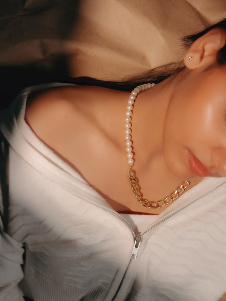 Luxe Pearl Chain Duo Necklace
