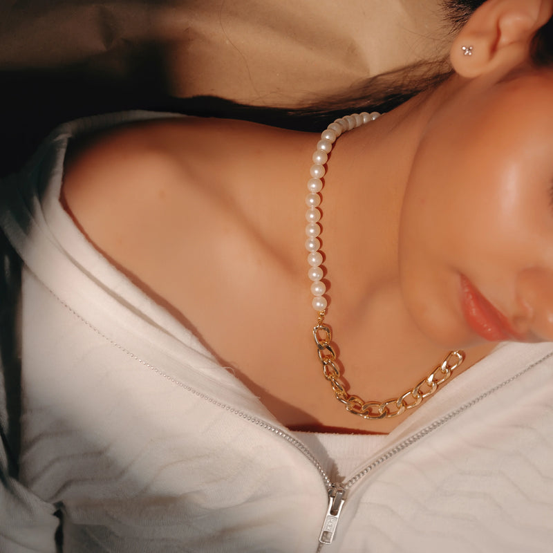 Luxe Pearl Chain Duo Necklace