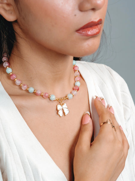 Pastel Bow Charm Necklace