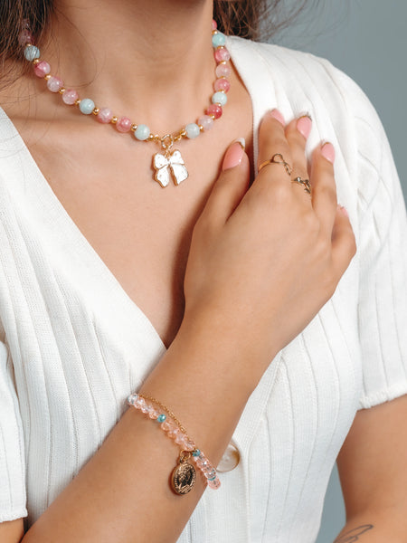 Pastel Bow Charm Necklace